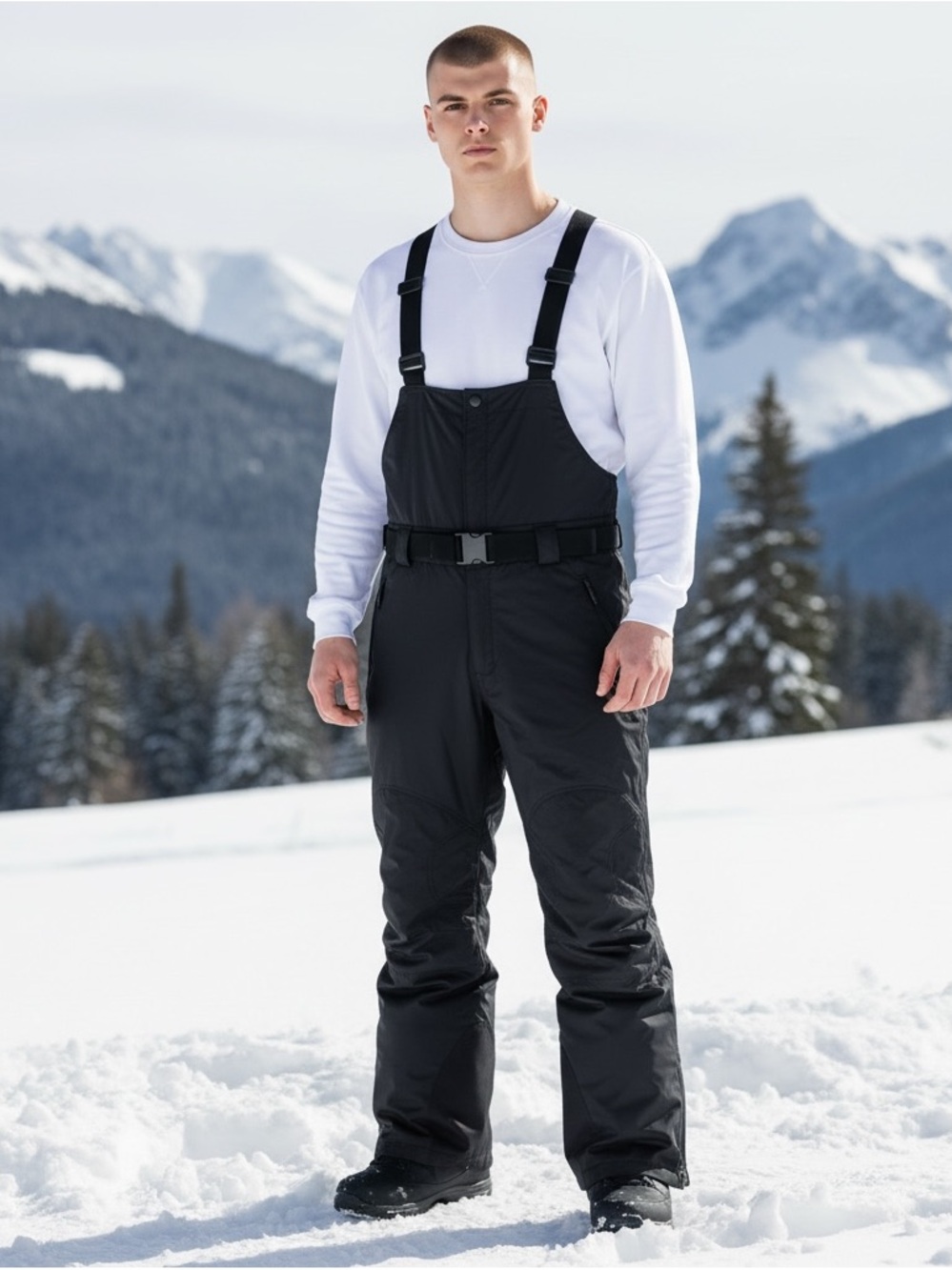 INSIDE EDGE Men’s Medium Black Bib Snow Pants